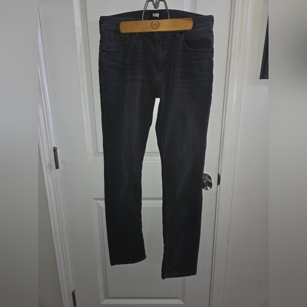 PAIGE Iconic Black‎ Distressing Jeans Womens sz 30 - Picture 2 of 4